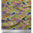 thumbnail image 1 of Soimoi Satin Silk Fabric Artistic Paisley Printed Fabric 1 Yard 42 Inch Wide, 1 of 3
