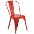 thumbnail image 1 of Red Metal Indoor-Outdoor Stackable Chair, 1 of 9
