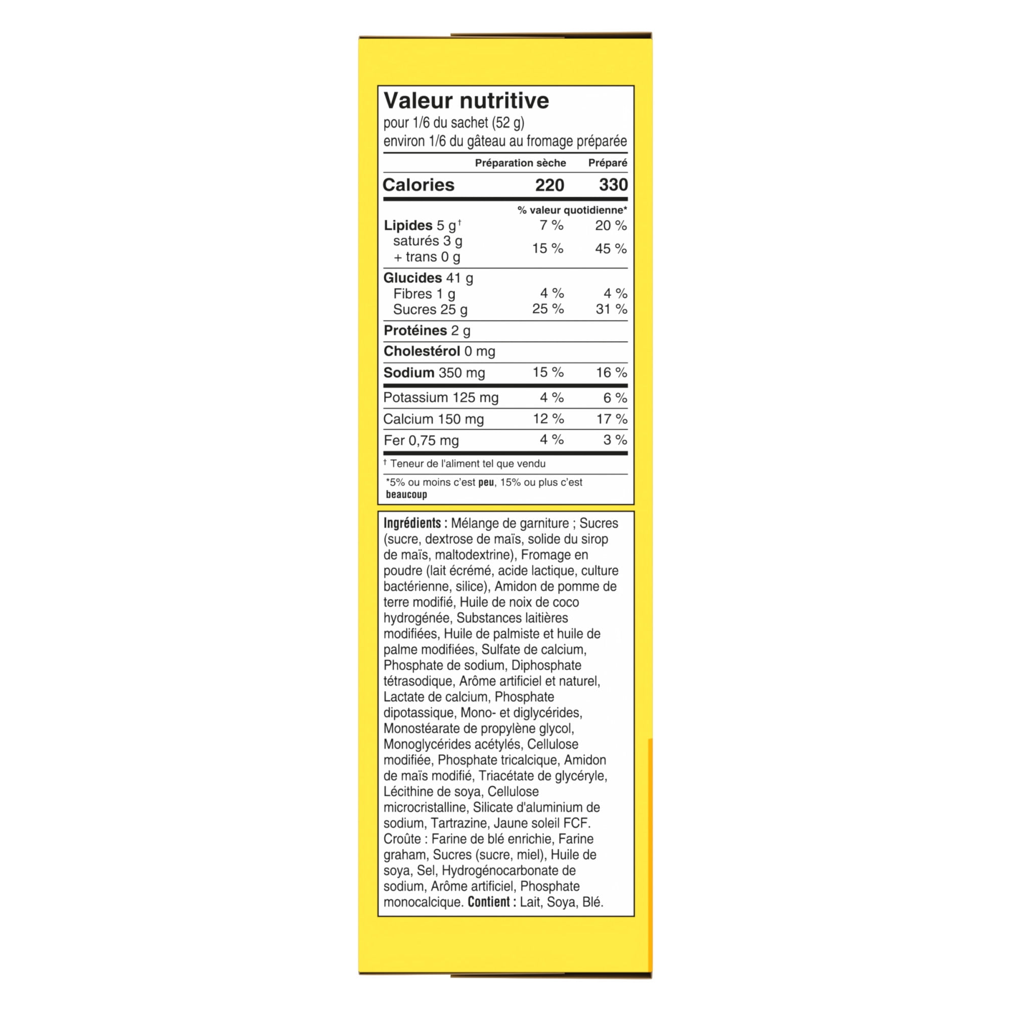 Préparation Pour Dessert Gâteau Au Fromage Authentique Avec Préparations Pour La Garniture Et La Croûte, Boîte