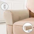thumbnail image 4 of jifeng Thick Sofa Armrest Covers Arm Covers Solid Soft Slipcovers with Pins Non Slip Armrest Protector Washable Detachable khaki, 4 of 8