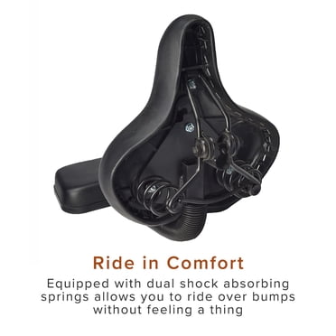 AlveyTech Oversized Bike Saddle Seat with Backrest Cushion - Wide Soft Comfort Back Rest Seats for Men/Women, Replacement Exercise Foam Support for Mountain Bikes, Road Tricycle Cruiser, Adult Bicycle