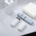 thumbnail image 3 of Maytalsory Tooth Brush Toothpaste Storage Box with Lid Portable Smooth Cases Chopsticks Forks Organizer Travel Office Party Gray Blue 1Set, 3 of 6