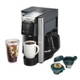 thumbnail image 1 of Hamilton Beach FlexBrew Advanced 5-in-1 Programmable 12 Cup Drip and Single Serve Hot & Iced Coffee Maker with Movable 60 oz. Water Reservoir Use Pod Packs and Grounds Fast Brewing Black (49924), 1 of 5