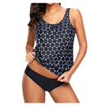 thumbnail image 3 of Womens Two Piece Swimsuits Women Plus Size Print Strappy Back Tankini Set Two Piece Swimsuits Swimdress, 3 of 6