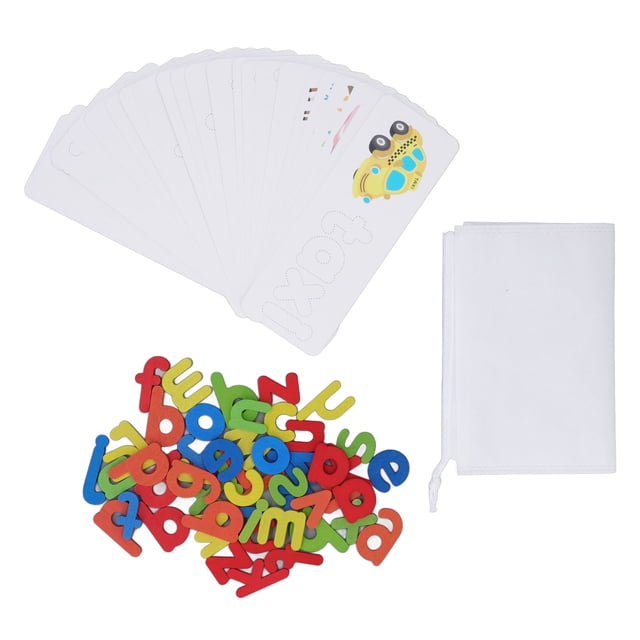 See and Spell Learning Toy, Soft Cardboard Wood Building Blocks Alphabet Games Set Water Paint Coloring for Study