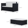 thumbnail image 3 of Outsunny Deluxe Sofa en rotin extérieur 2pc w / Ottoman, 3 of 9