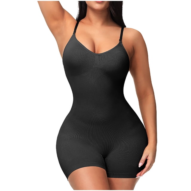 TIMIFIS Tummy Control Shapewear for Women Seamless Bodysuit Open Bust Mid Thigh Body Shaper Shorts - Summer