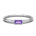 thumbnail image 1 of East-West Stackable Baguette Birthstone Ring - Amethyst (February), 1 of 5