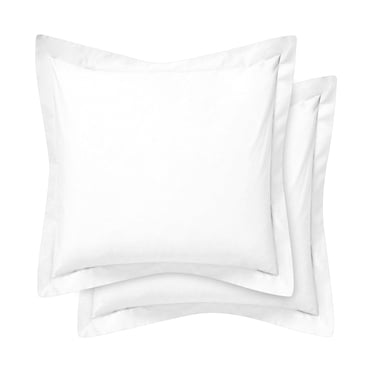 Cotton Metrics Heavy Quality European Square Pillow Shams Set of 2 White 600TC 100% Organic Cotton Euro Pillow Shams 26x26 Pillow Cover, Cushion Cover Euro Size (Euro 26x26, White)