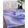 thumbnail image 3 of Ahgly Company Tapis d'Intérieur Lavable à la Machine, Carré, Transitionnel, Bleu Bleu Ange, Tapis de Zone, 5 Pieds Carré, 3 of 7