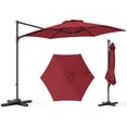 thumbnail image 1 of Costway Parasol Déporté de Patio 10 Pi avec Rotation à 360°, Évent, Base en Croix Incluse Bordeaux, 1 of 10