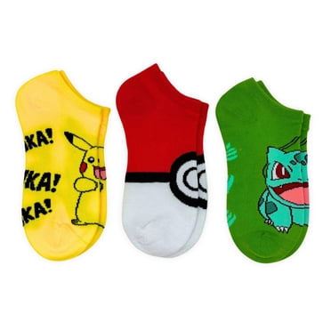 Chaussettes basses Pokémon pour garçons, lot de 3, tailles 11–2 et 3–6.