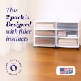 thumbnail image 2 of Homz Plastic 3 Clear Drawer Small Rolling Storage Tower, White, 2 Pack, 2 of 10
