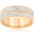thumbnail image 1 of Solid 10k Gold Men's Wedding Band Stone Finish and Cuts 8MM Two Tone, 1 of 3