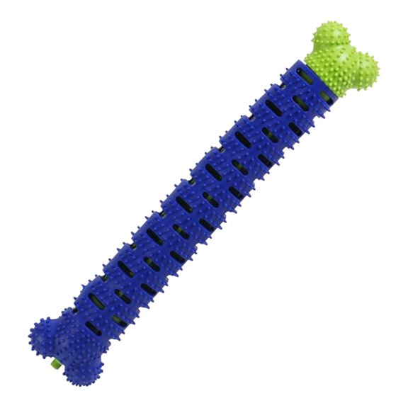 Dog Chew Toys Rubber Toothbrush Toy 9.65 Inch Bone Shape For Cats And Dogs 1pc, 24.5x4.5x3 cm, Blue