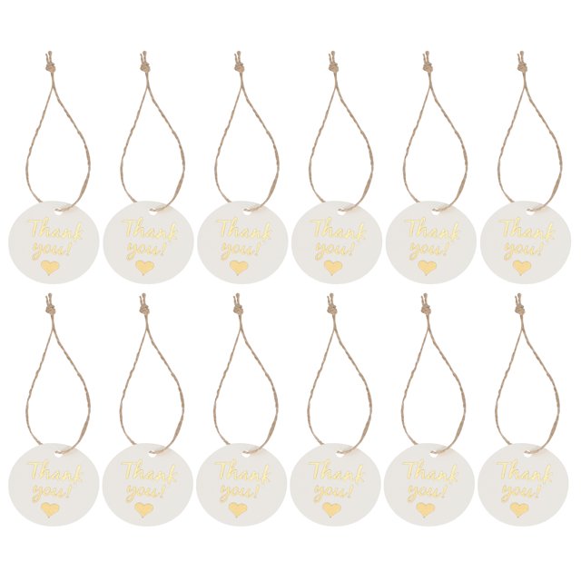 EeaseCA 100pcs Paper Tags Thank You Labels Gift Tags for Baby Shower Birthday Wedding Party