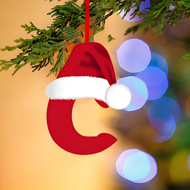 Fridja 26 Letters Christmas Tree Decoration Pendant, Christmas Tree Ornaments Personalized DIY Christmas Ornaments Christmas Decoration Xmas Tree Hanging Decor (C)