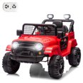 thumbnail image 1 of UBesGoo 12V Kids Ride On Car Powered Electric Car Truck with RC, Headlights, Music - Red, 1 of 6