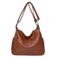 thumbnail image 1 of LinYooLi Soft PU Leather Large Capacity Women Shoulder Bag Solid Color Elegant Messenger Bag Female Simple Wild Style Handbags Sac, 1 of 6