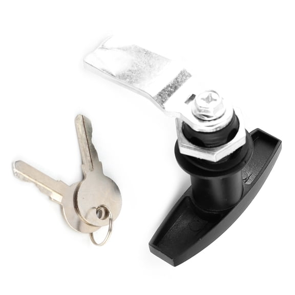 Akozon Rear Fixing T Handle Lock Tool Box Garage T-Shape  Door Lock With Keys For Trailer  Canopy