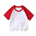thumbnail image 4 of vdgthytj Lot de 2 T-Shirts Raglan d'Été pour Enfants Filles Garçons à Blocs de Couleur Col Ras du Cou Manches Courtes Décontractés Basiques Hauts Tees, 4 of 5