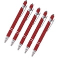 thumbnail image 1 of Maplenight Aluminum Ballpoint Pen with Touchscreen Tip - Metal Body, 1.5g Ink, 5pc Set for Business, Student Writing, and Screen Use Red, 1 of 4