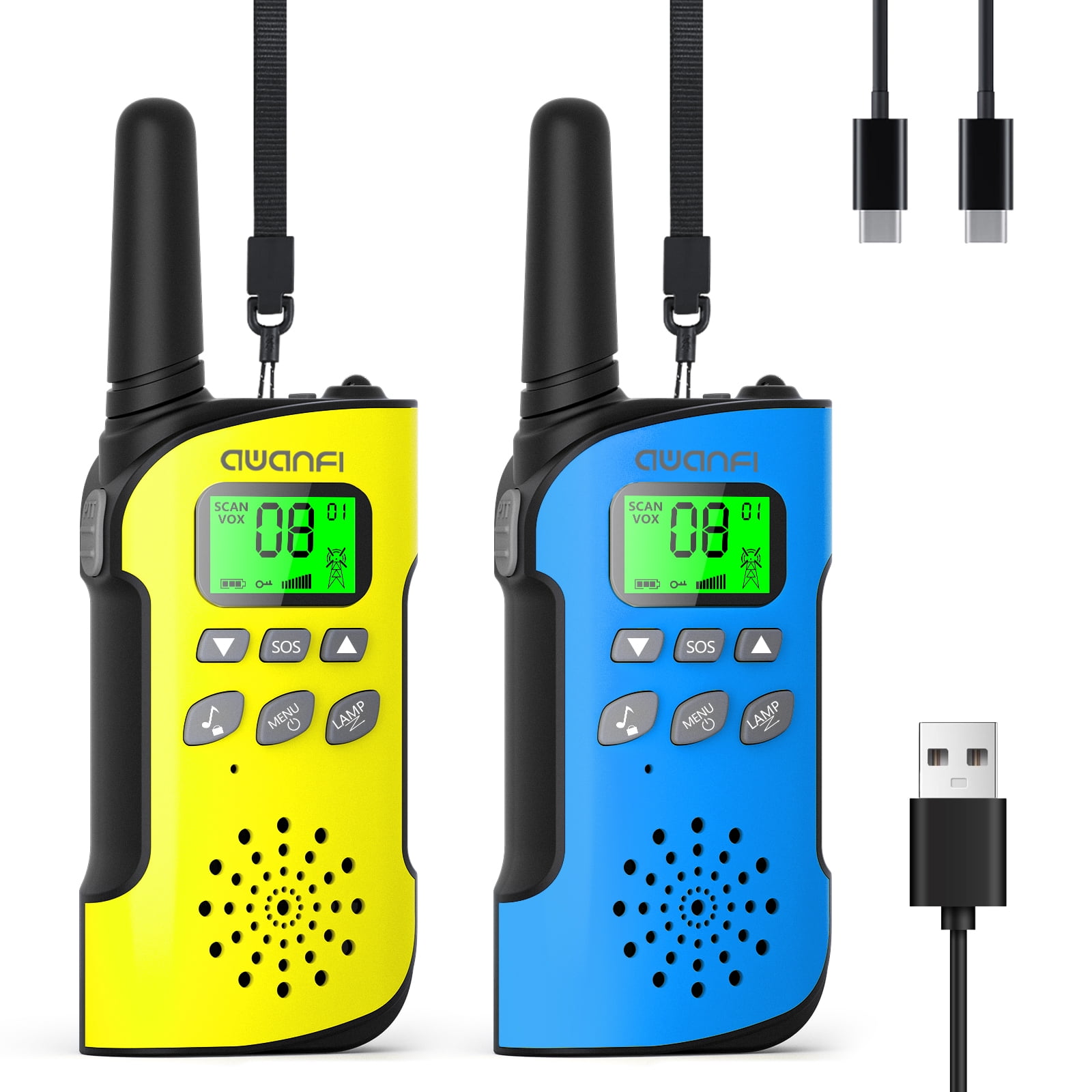 AWANFI Walkie Talkie for Kids Long Range 2 Pack Two-Way Radios