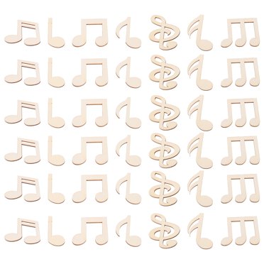 MOVTOTOP 50pcs Charming Beige Wooden Music Notes Cutouts for DIY Crafts Home Decor 1.5 inch