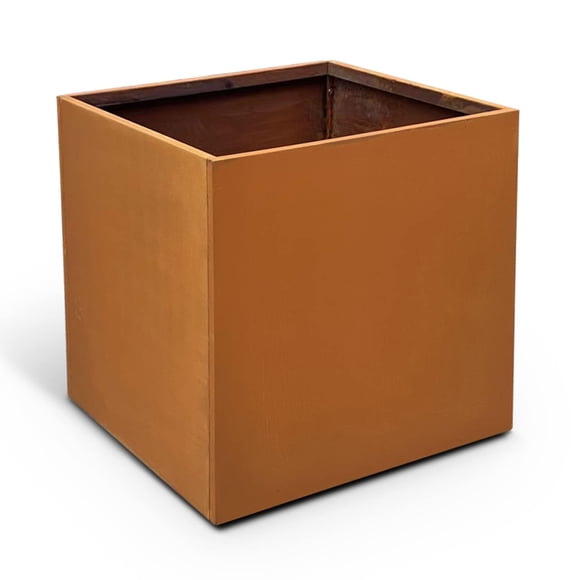 GZGNEEVL Corten Steel Planter Box Metal Planters Square Outdoor Steel Planter Cube Rustic Flower Pot 16 Inch Integral Durable Antique for Commercial Residential Garden Patio Deck and Backyard