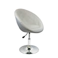 thumbnail image 1 of Nicer Furniture Rounded Faux Leather PU Height Adjustable Leisure Swivel Bar Stool in White, 1 of 3