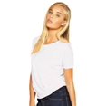 thumbnail image 1 of Bella Women's Cutout Back Flowy T-Shirt, White M, 1 of 2