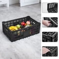 thumbnail image 2 of Yiwa Foldable Plastic Storage Crate, Heavy Duty Reinforced Walls, Stackable Multi-Purpose Milk Crate for Office, Kitchen, and Garage, 2 of 8