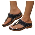 thumbnail image 3 of Women‘s Wedge Flip Flops With Arch Support Casual Summer Open Toe With Arch Support Wedge Sandal, 3 of 9
