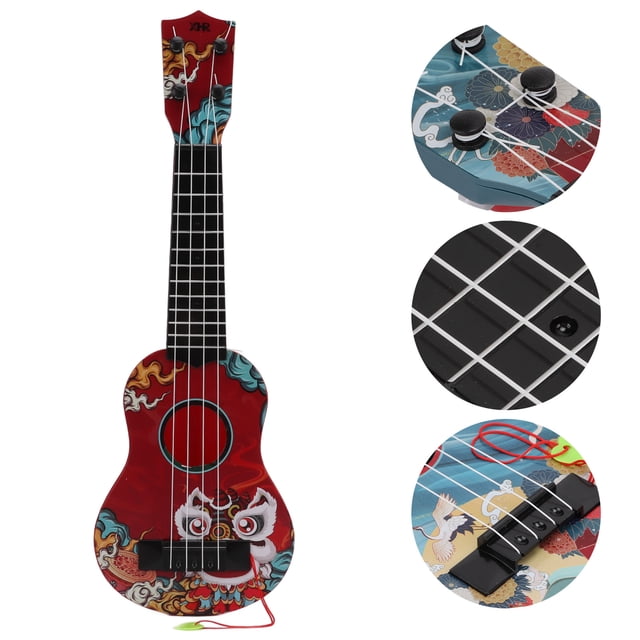Kid Guitar Toys, ABS Ukulele Portable Stainless Steel String Anti Break for Early Educational for Music Instrument Learning for Preschool Children Red,Blue