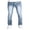 Blue, variant on Gupgi Jeans for Men Skinny Rhinestone Denim Pants Streetwear Slim Fit Trousers with Pockets