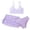 Purple, variant on Splozh Girls Bikini Beach Swimwear Girls 3 Piece Swimsuit Bathing Suit Cute Floral Print Bikini Set with Skirt Kids Swimwear Pink,7-8 Years