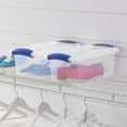thumbnail image 3 of Sterilite 6.6 Liter Latch Box, Small Clear Plastic Storage Bin with Lid, Blue Latch, 3 of 4