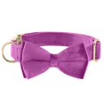 thumbnail image 1 of HLONK Durable Polyamide Adjustable Velvet Dog Collar - with Bowtie and Metal Buckle - Cute Solid Pattern for Small  Medium  and Large Dogs  Ideal Gift for Puppies, 1 of 7