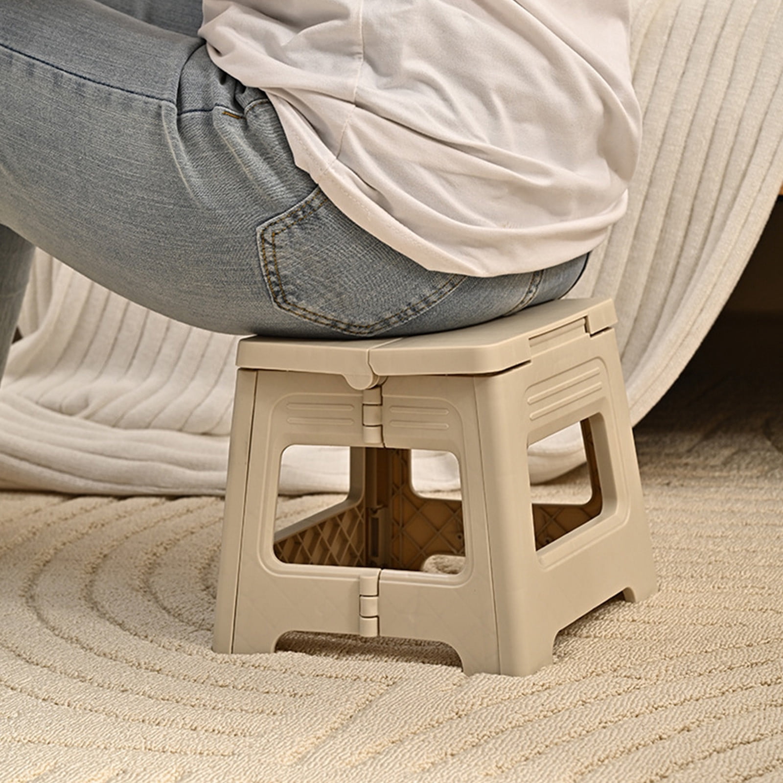 Todaioua Plastic Folding Stool for Adults - Portable Step Stool, Space-Saving Foldable Chair for Living Room, Kitchen, Bathroom, Outdoor, Office, Home Use