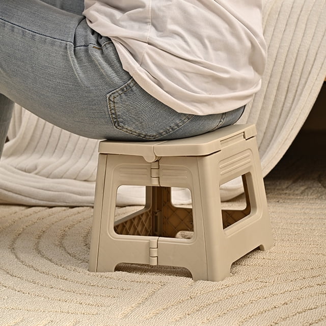 Todaioua Plastic Folding Stool for Adults - Portable Step Stool, Space-Saving Foldable Chair for Living Room, Kitchen, Bathroom, Outdoor, Office, Home Use