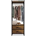 thumbnail image 3 of Sorbus Clothing Rack with Drawers – Tall Garment Rack with Wood Top, Steel Frame & Fabric Drawers – Stand Alone Closet Organizer, Rustic Brown, 3 of 5