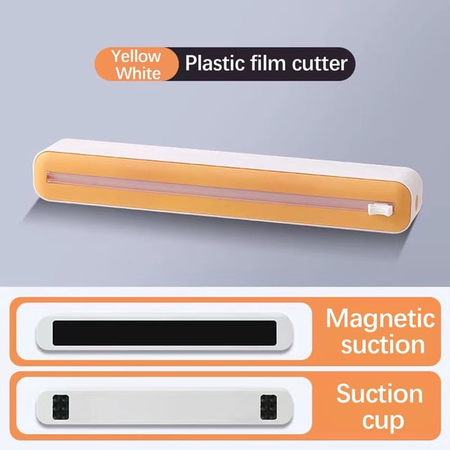 LOVEVERPlastic Wrap for Food with Slide Cutter Cling Wrap Professional Polyethylene Materials BPA Free Kitchen Quick Cut Food Service Film