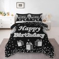 thumbnail image 1 of Silver Bedding Happy Birthday Comforter Set, Birthday Party Decorations Bedding Comforter Sets, Cute Balloons Star Garland Princess Bedding Set With 1 Pillow Case (Twin, 2Pcs), 1 of 6