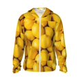 thumbnail image 1 of Lsque Ripe Yellow Lemon Pattern UPF 50+ Lightweight Sun Protection Men's Women's Long Sleeve Shirt, Hoodie Performance -X-Large, 1 of 7