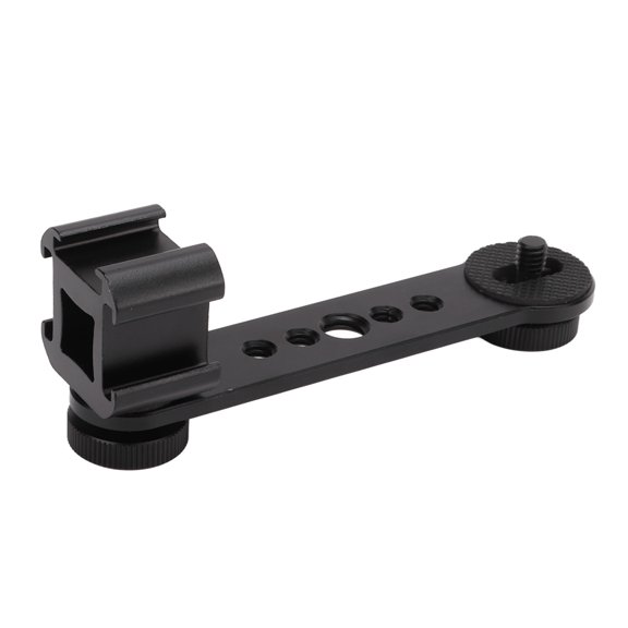 Adaptateur de Montage pour Chaussures Froides, Grand Adaptabilité Support de Microphone Portable Support en Alliage d'Aluminium Triple Stable pour Trépied Noir