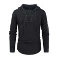 thumbnail image 3 of FAIWAD Men's Long Sleeve Drawstring Sweatshirts Drop Shoulder Zip Hooded Sweatshirts Trendy Spring Tops, 3 of 5