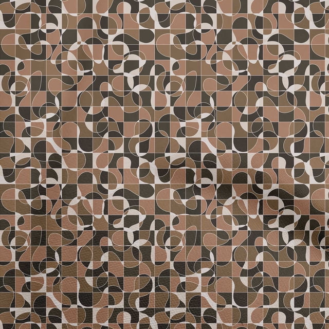oneOone Cotton Poplin Brown Fabric Abstract Craft Projects Decor Fabric Printed By The Yard 56 Inch Wide