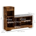 thumbnail image 3 of HOMCOM Upholstered Entryway Shoe Bench with Storage Drawer Open Shelf, 3 of 10