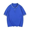 thumbnail image 3 of T-shirts Garçons Manches Courtes Décontracté Polo Uni Bleu 5-6 Ans, 3 of 6