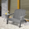 thumbnail image 4 of Gymax Causeuse Adirondack d'Extérieur pour Patio en HDPE, Banc Adirondack Résistant aux Intempéries, 4 of 6